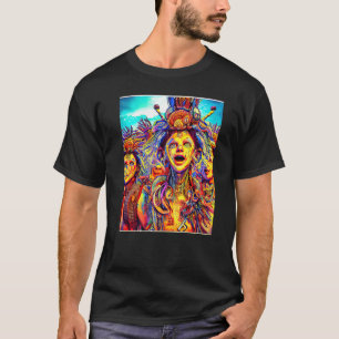T-shirt Rave Party Psychedelic EDM Trance Club DJ design P