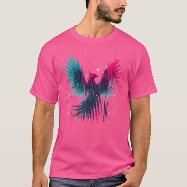 T-shirt Rave Phoenix Edm Glitch Illusion Optique Trance Mu (Devant)