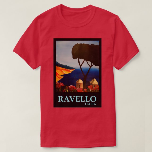 T-shirt Ravello Salerno Italie Vue sur la côte amalfitaine (Design devant)