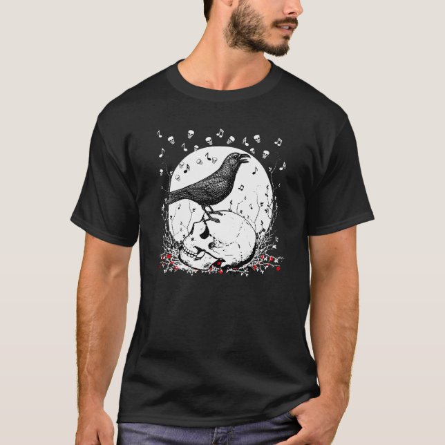 T-shirt Raven chante la chanson de la mort sur (Devant)