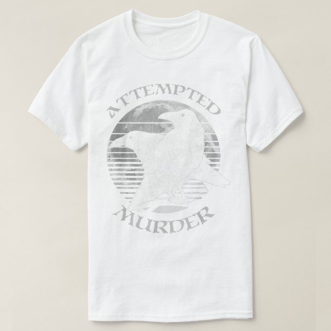 T-shirt Raven Crow Tentative de meurtre Retro Moon Wiccan  (Design devant)