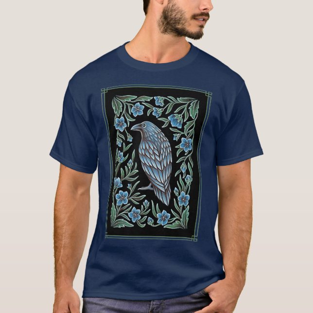 T-shirt Raven Folk Art (Devant)
