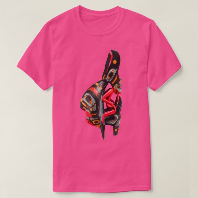 T-shirt Raven Rattle Tsimshian Amérindien du Pacifique ou (Design devant)