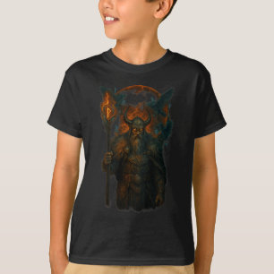 T-shirt Raven Viking Halloween Design Norse Sorcerer Moon