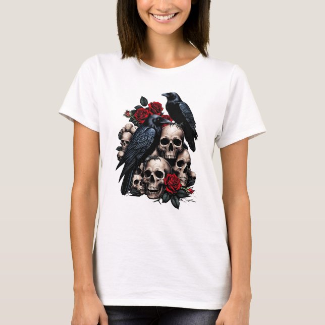 T-shirt Ravens et Rose : Symphonie gothique (Devant)