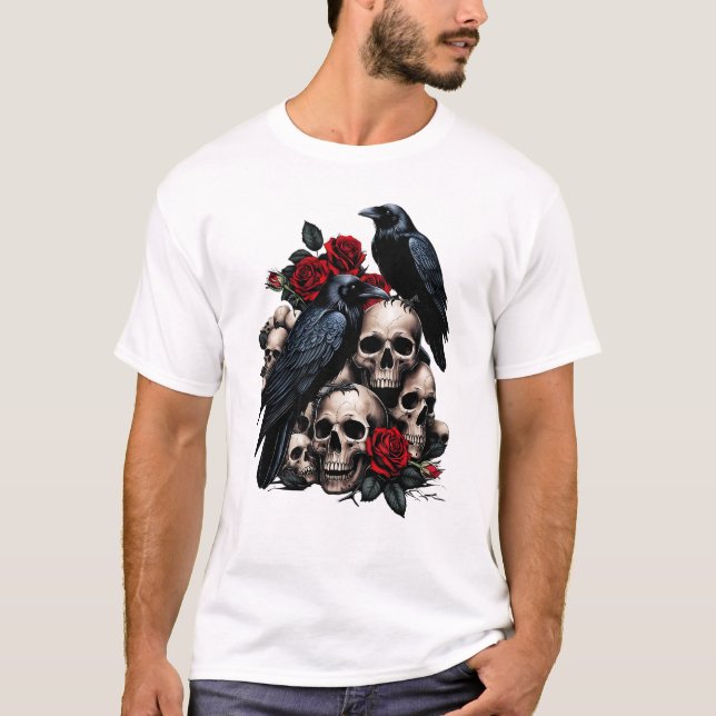 T-shirt Ravens et Rose : Symphonie gothique (Devant)