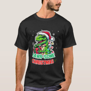 T-shirt Rawer quelques T rex Dinosaur Santa Hat Noël drôle