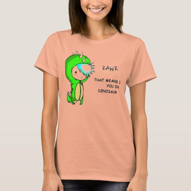 T-shirt Rawr Ça veut dire que je t'aime Chemise (Devant)