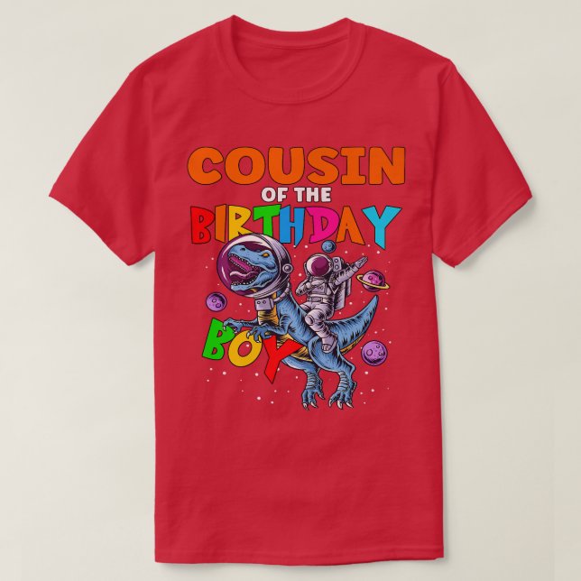 T-shirt Rawr Cousin De L'Astronaut Anniversaire Monte D (Design devant)