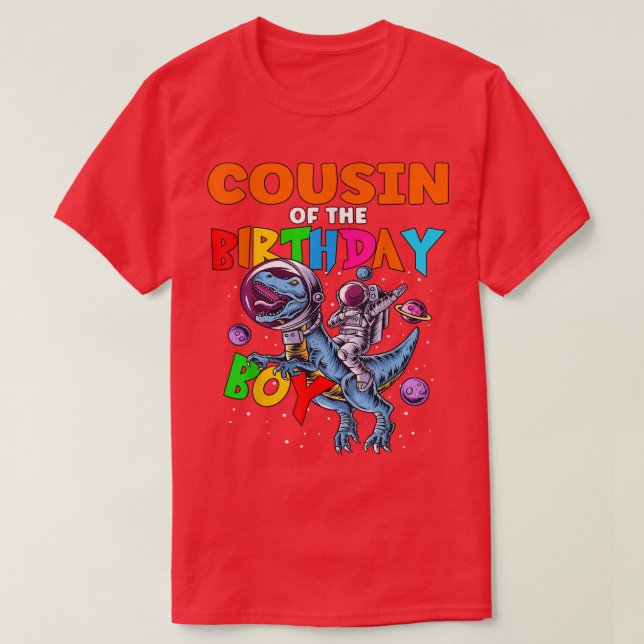 T-shirt Rawr Cousin De L'Astronaut Anniversaire Monte D (Design devant)