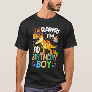 T-shirt Rawr I M 10e anniversaire garçon Dinosaur T Rex 10