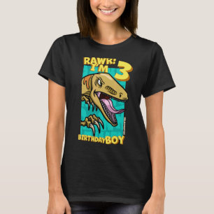 T-shirt Rawr I'm 3 Birthday Boys 3e Birthday Dino Veloci