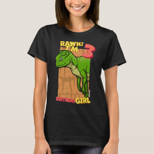 T-shirt Rawr I'm 3 Birthday Girls 3rd Birthday Dino Yinlo