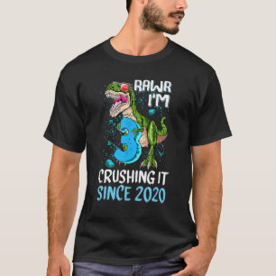 T-shirt Rawr I'm 3 Crushing It 2020 Monster Truck Dinosaur