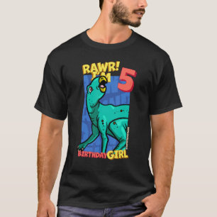 T-shirt Rawr I'm 5 Birthday Girls 5th Birthday Dino Zephyr