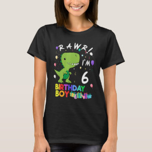 T-shirt Rawr I'm 6 mignon Dinosaur Anniversaire