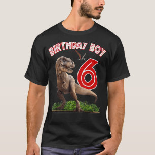 T-shirt Rawr I'm 6th Dinosaures Birthday Boy 6 Years Re