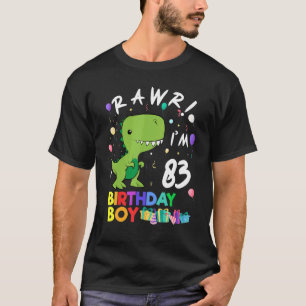 T-shirt Rawr I'm 83 mignonne Dinosaur Anniversaire