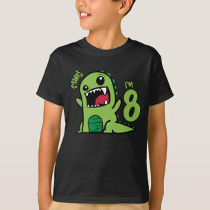 T-shirt Rawr I'm 8, Funny 8th Birthday Dinosaur Shirt