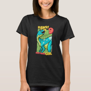 T-shirt Rawr I'm 9 Birthday Girls 9th Birthday Dino Hypsil