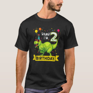 T-shirt Rawr I'm The Birthday 2 year old Dinosaures Birthd