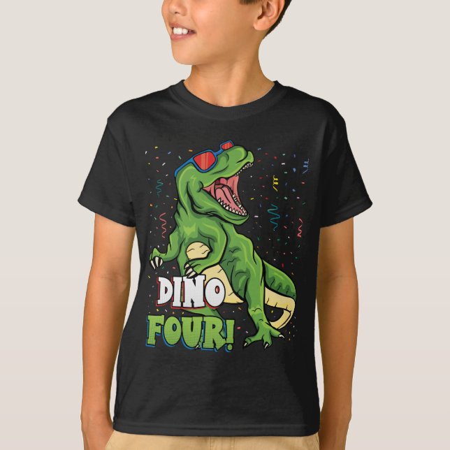 T-shirt Rawr Je suis un Dinofour 4e anniversaire Dinosaur  (Devant)