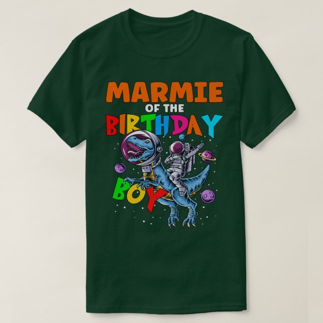 T-shirt Rawr Marmie De L'Anniversaire Garçon Astronaut Rid (Design devant)