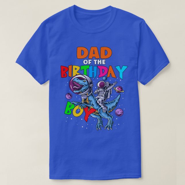 T-shirt Rawr Papa Du Garçon D'Anniversaire Astronaut Ridin (Design devant)