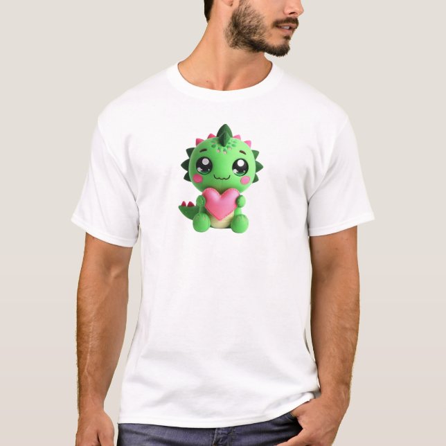 T-shirt Rawr Signifie Amour - Plushie Dino Holt Heart (Devant)