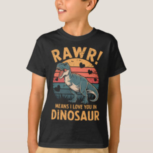T-shirt Rawr signifie je t'aime en dinosaure vintage Valen