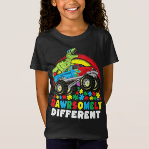 T-Shirt Rawrsomement Différent T Rex Monster Truck Autisme