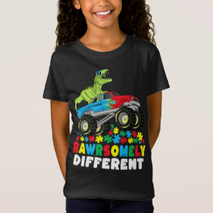 T-Shirt Rawrsomement Différent T Rex Monster Truck Autisme