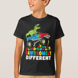 T-shirt Rawrsomement Différent T Rex Monster Truck Autisme