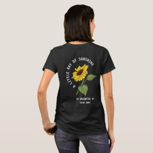 T-shirt Ray Of Sunshine Texte Tournesol Noir Personnalisé