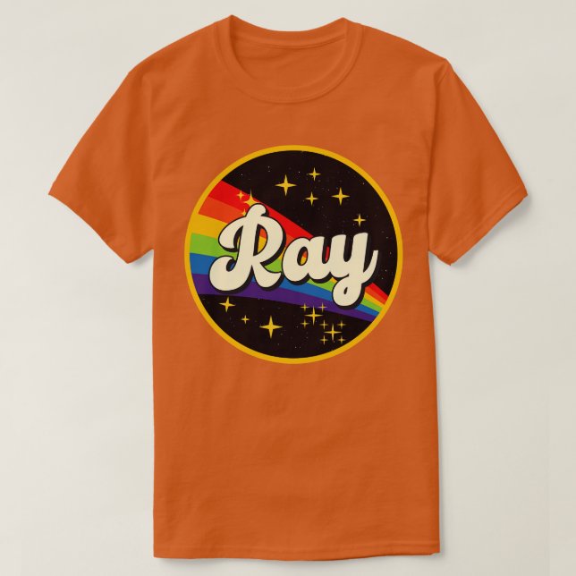 T-shirt Ray Rainbow dans l'espace Style Vintage (Design devant)