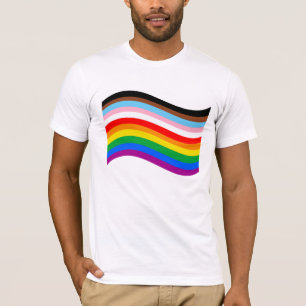 T-Shirt rayé à progression ondulée de la fierté