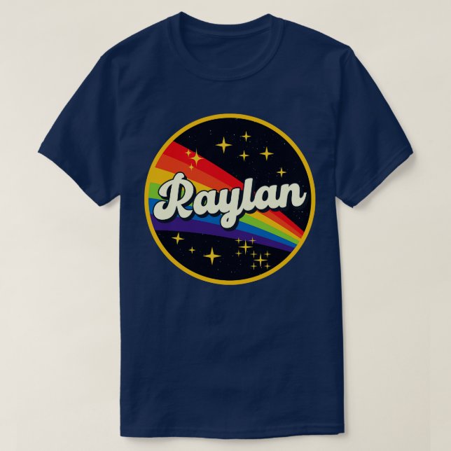T-shirt Raylan Rainbow Dans L'Espace Style Vintage (Design devant)