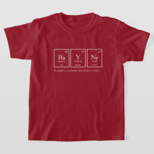 T-shirt Rayne nom signifiant éléments de table chimie