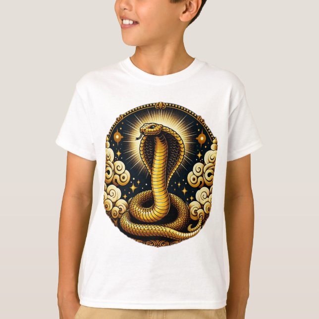 T-shirt Rayonnement Éternel : Le Serpent D'Or" (Devant)