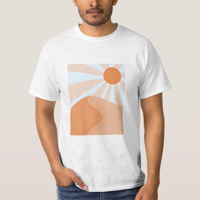 T-shirt rayons de soleil sur les dunes de sable - imprimé (Devant)