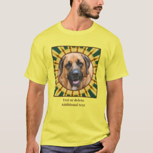 T-shirt Rayons Jaunes Cadre Abstrait Créer Votre Propre Ph