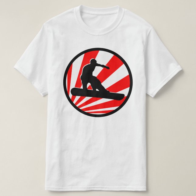 T-shirt rayons rouges snowboard (Design devant)