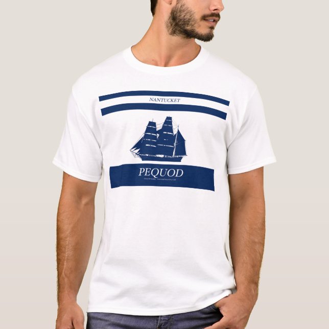 T-shirt rayure bleue de pequod (Devant)
