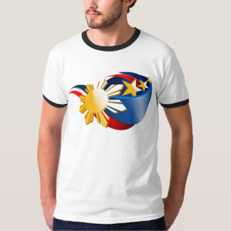 T-shirt Rayure noire rouge de pièce en t trois-étoiles de