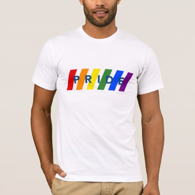T-shirt Rayures arc-en-ciel de la Fierté (Devant)