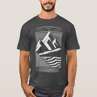 T-shirt Rayures de Montagne Extérieur