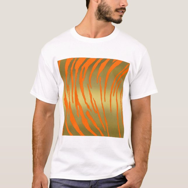 T-shirt Rayures de tigre dorées orange (Devant)