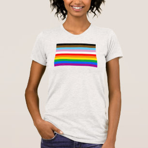 T-shirt Rayures du drapeau de progrès LGBTQ+
