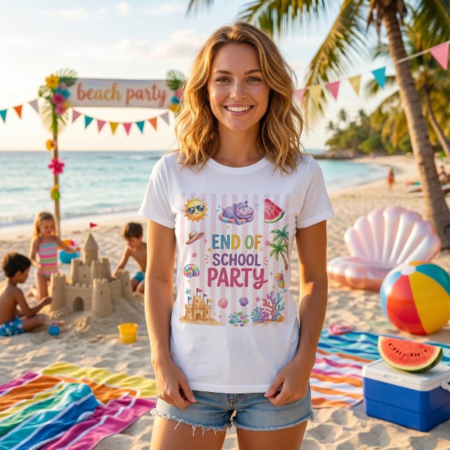 T-Shirt Rayures Fête de Fin d'École  (Créateur téléchargé)