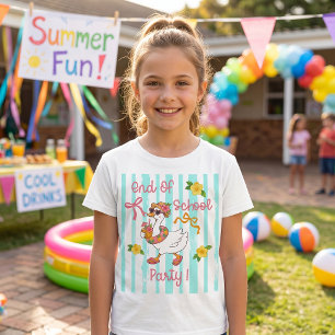 T-Shirt Rayures Fête de Fin d'École Silly Goose